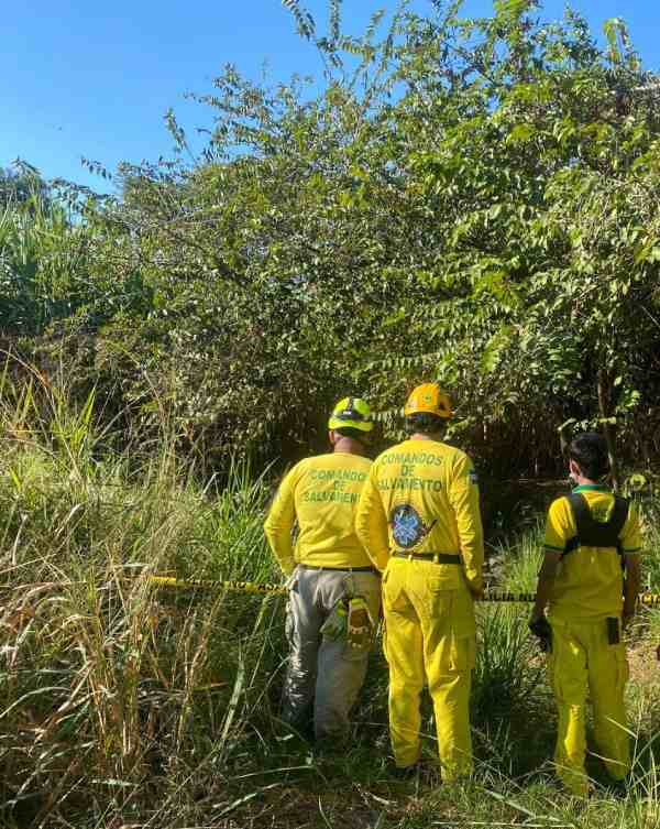 Cuerpo de mujer en avanzado estado de descomposición fue encontrado en un cañal de Guazapa. Autoridades investigan las causas. Foto: Comandos de Salvamento Aguilares.
