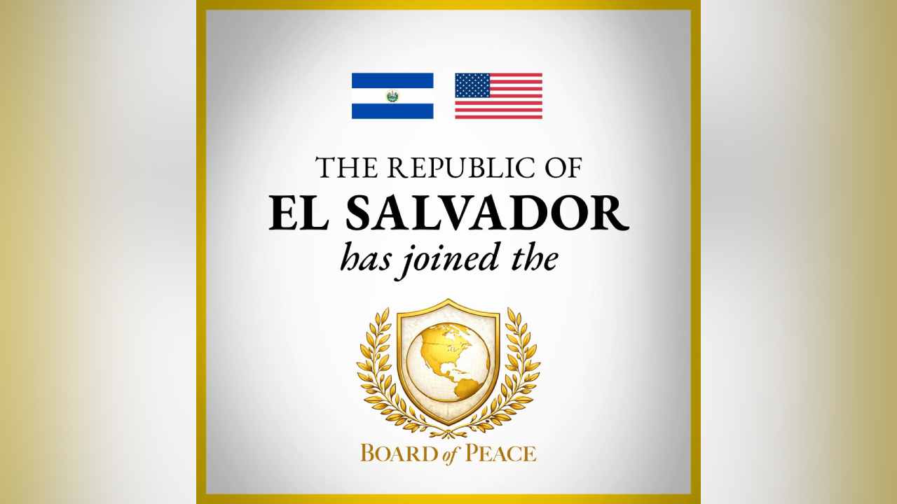 El Salvador se convierte en miembro fundador de la Junta de Paz de Donald Trump. Una nueva era para la diplomacia global comienza hoy.