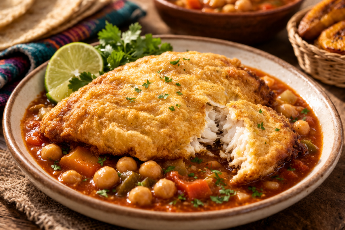 Descubre por qué el pescado calzado es el almuerzo imprescindible del #ViernesSanto y el proceso artesanal que lo hace único en la gastronomía salvadoreña. Foto: Ilustración.