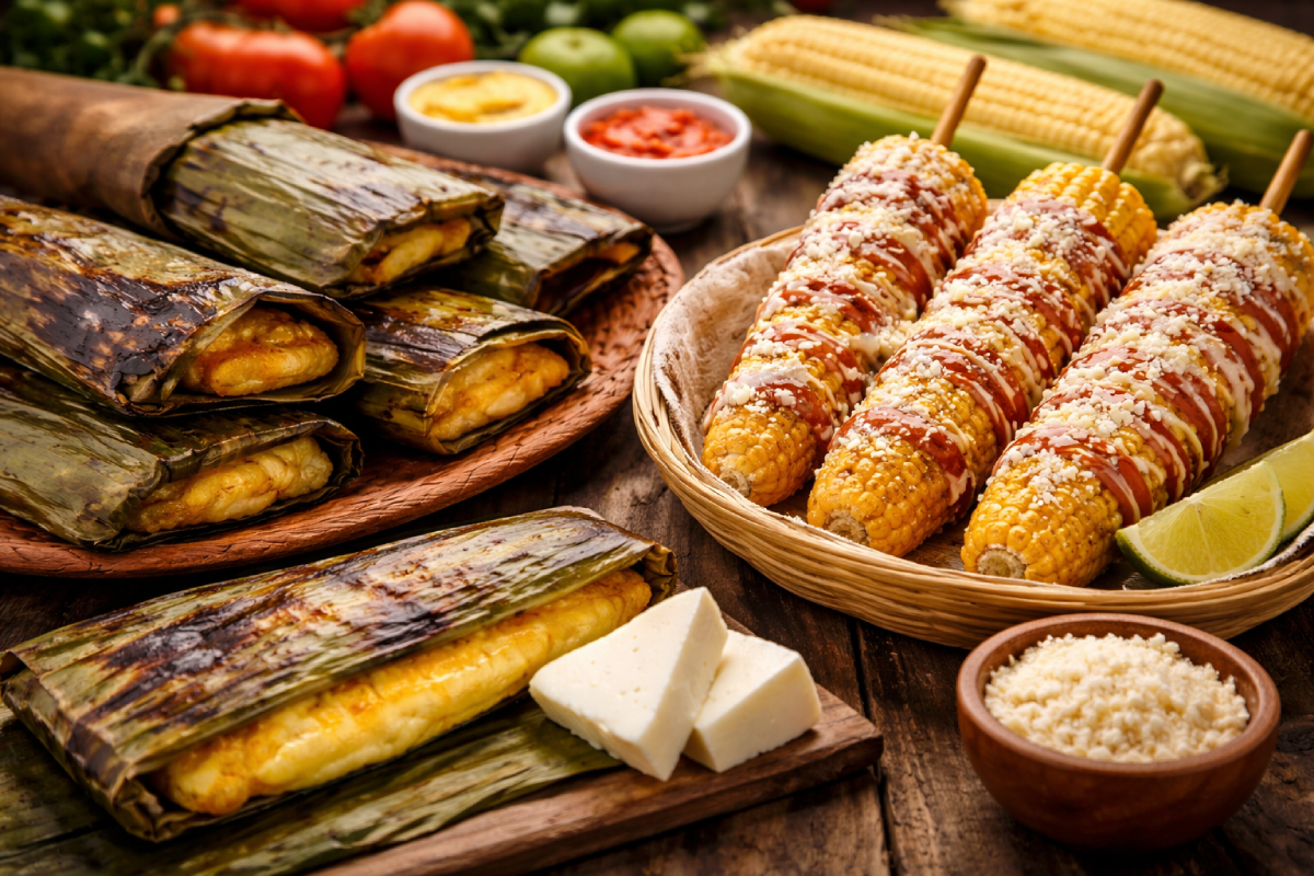 Las riguas y los elotes locos son los platos estrella que no pueden faltar en tus viajes por El Salvador. Descubre por qué son el alma de la gastronomía callejera. Foto: Patrimonio Cultural.