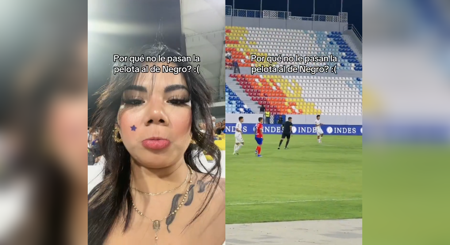 Abigail Mancia, "La Tamalera", robó las miradas al exigir que le pasen el balón al árbitro durante un partido. El error se convirtió en el momento más viral del fútbol salvadoreño. Foto: Cortesía.