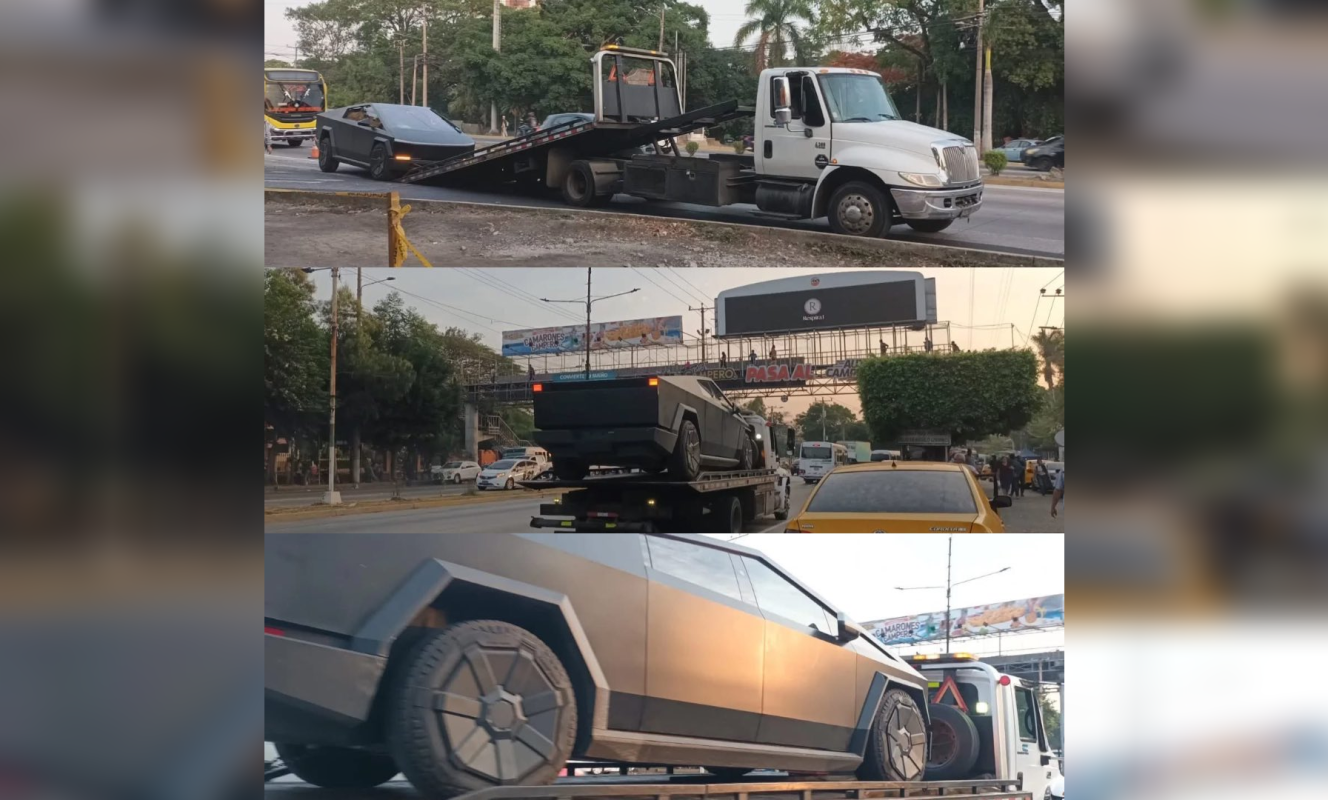 Un Tesla Cybertruck sufrió una falla técnica en la Basílica de Guadalupe, generando congestionamiento en San Salvador. El incidente reavivó el debate sobre la infraestructura para vehículos eléctricos en el país. Foto: Cortesía.