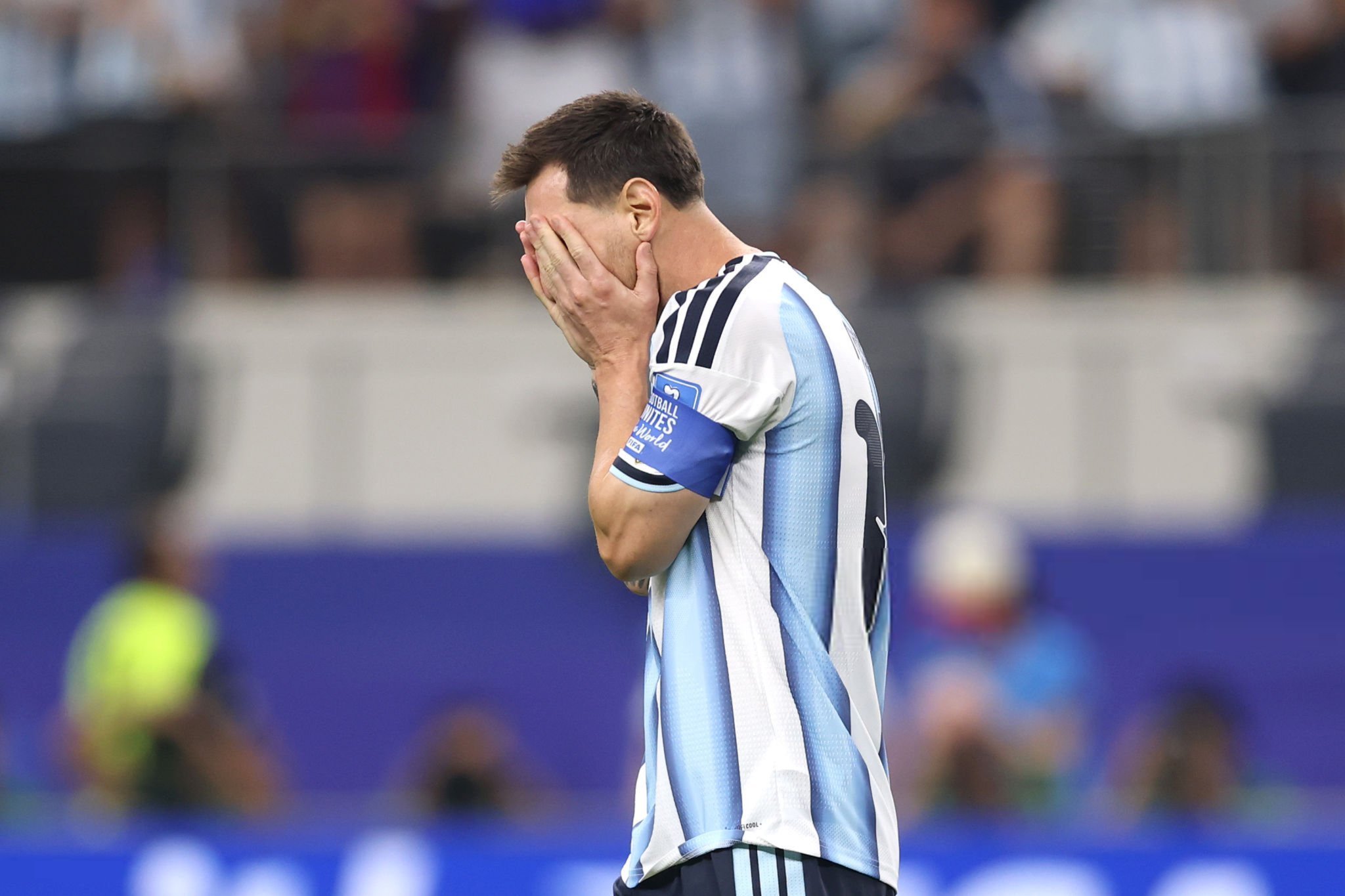 Lionel Messi falló un penal, pero su gol al 38' ante Austria lo convirtió en el máximo goleador de la historia de los Mundiales con 17 anotaciones, superando a Klose. Foto: FIFA.