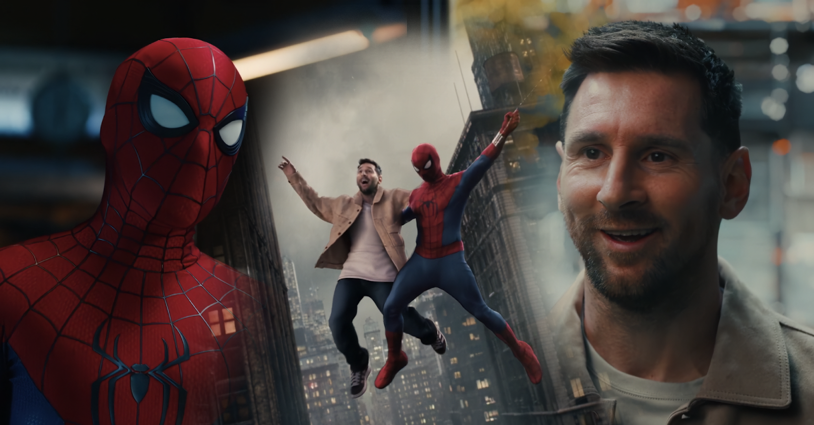 El astro argentino Lionel Messi comparte pantalla con Peter Parker en un promocional de "Spider-Man: Brand New Day" que se ha vuelto viral en redes sociales. Foto: Captura de pantalla.