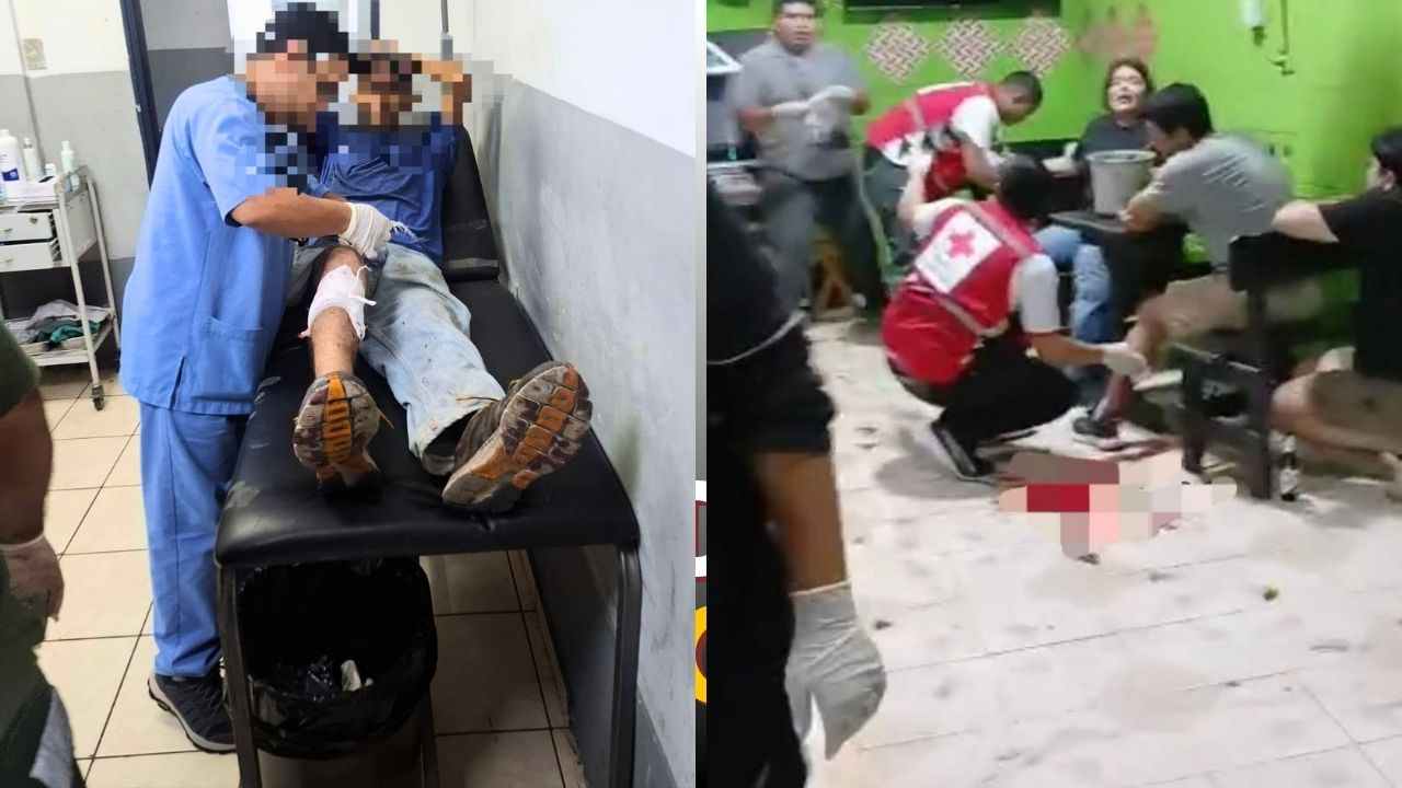 Vehículo placas P 510-168 abandonado por los atacantes tras accidentarse en Cojutepeque. Cuerpos de socorro auxiliaron a los 8 heridos en la escena. Cruz Verde