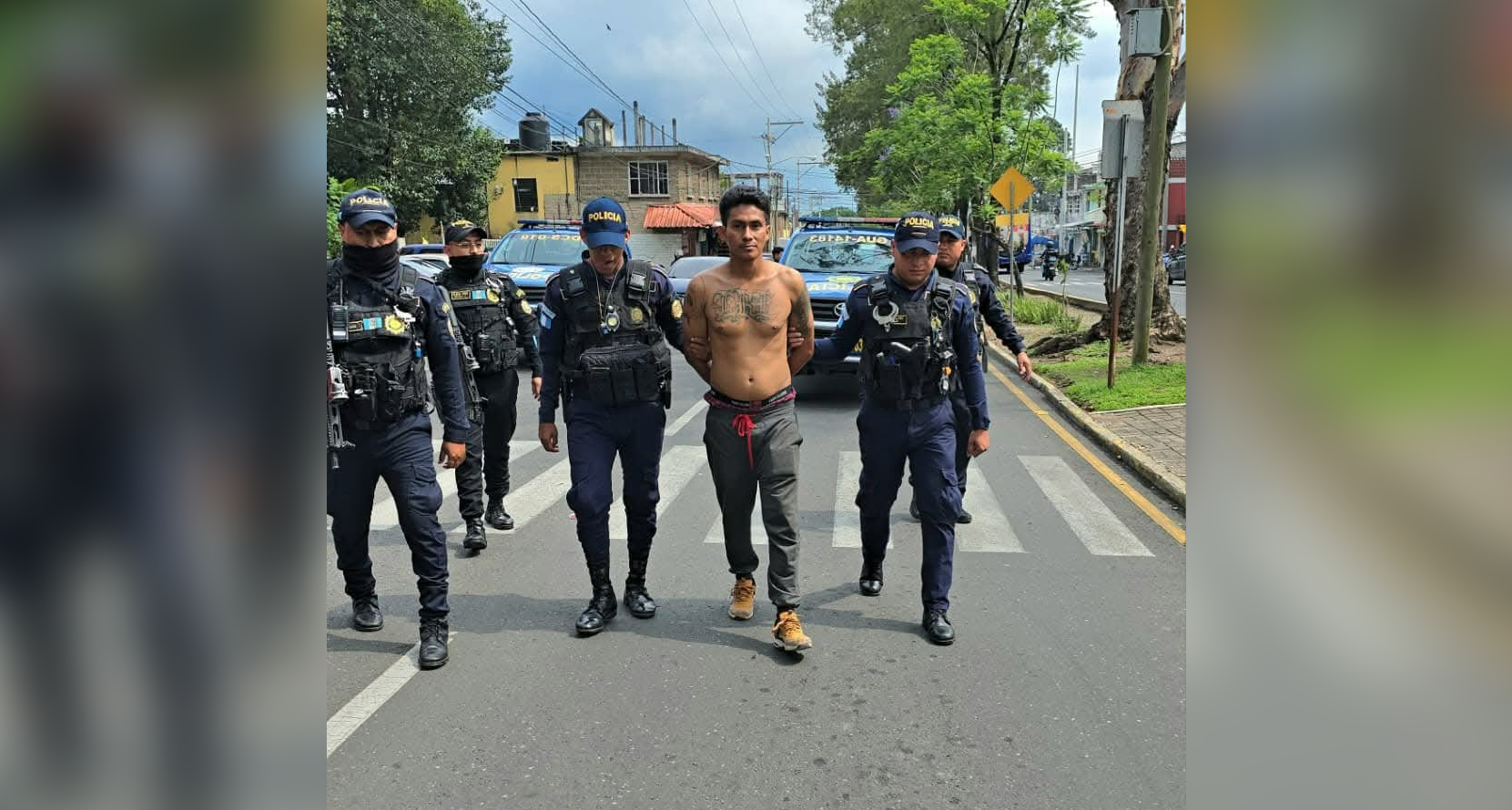 Jesús Esaú Santa María Reyes, alias "Black", líder de la MS-13, fue capturado en la zona 21 de Guatemala. Condenado a 60 años por feminicidio en El Salvador. Foto: PNC Guatemala.