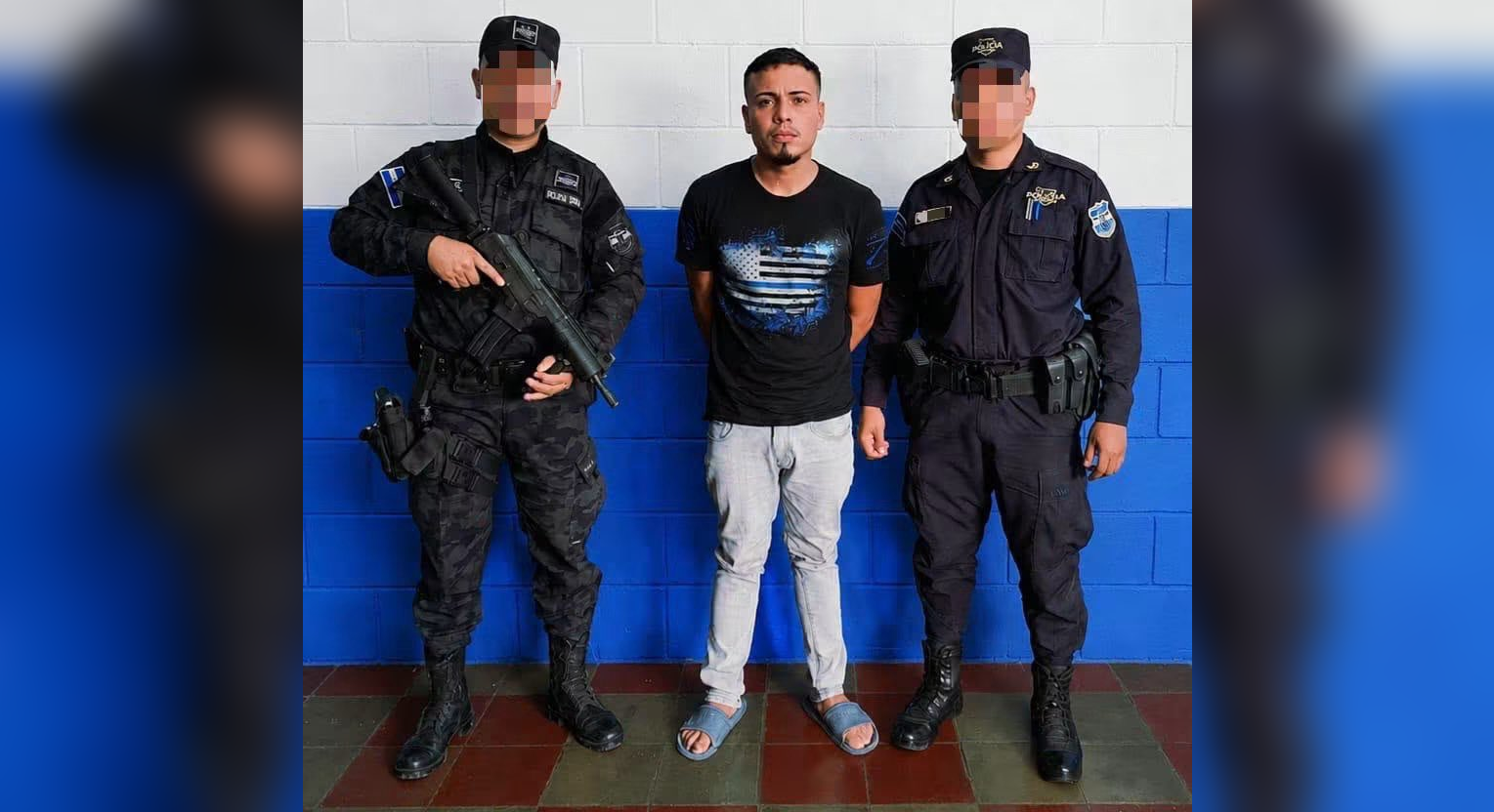 La PNC logró la captura de José Francisco González Vanegas, prófugo desde 2022 por el homicidio de un ciudadano taiwanés. El sujeto enfrentará justicia por homicidio agravado y fraude procesal. Foto: @PNC_SV