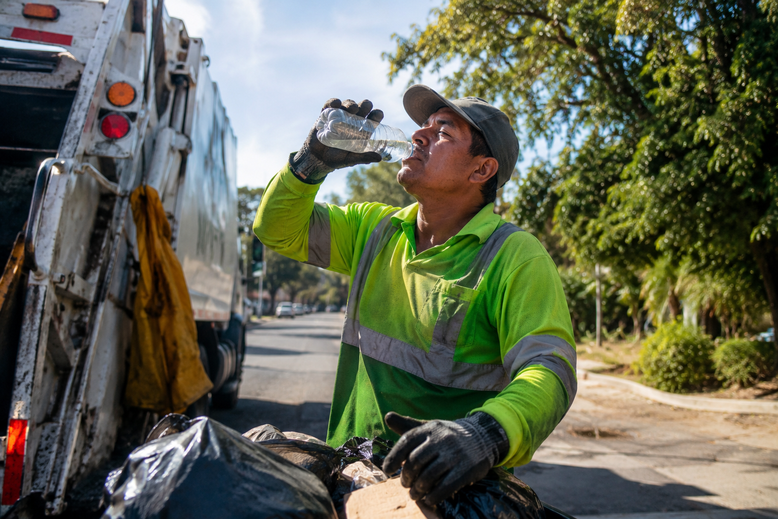 El Salvador enfrenta temperaturas extremas que amenazan la salud laboral de miles. Autoridades exigen medidas urgentes para proteger a trabajadores en sectores de alto riesgo. Foto: Ilustración