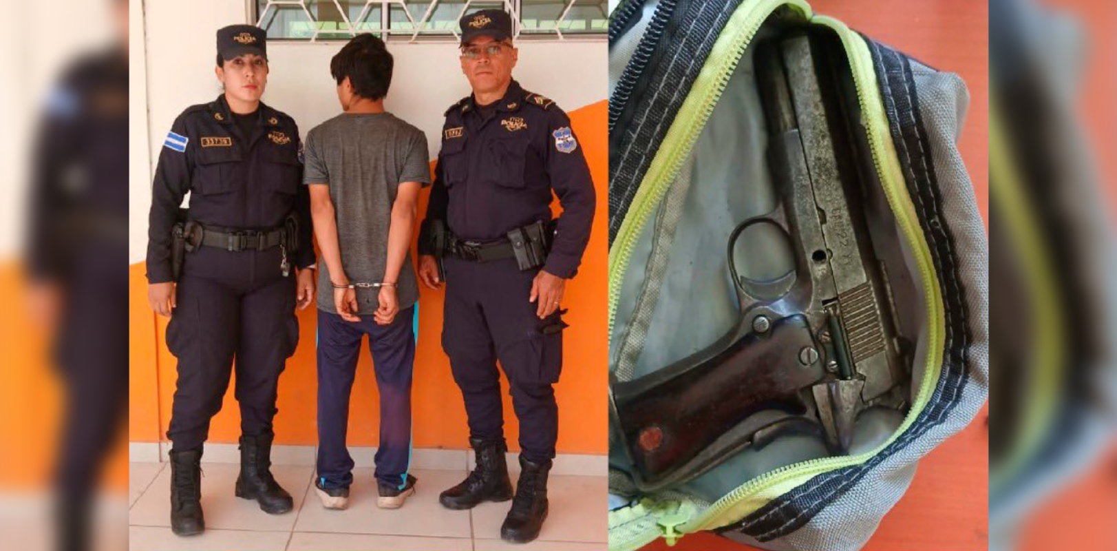 Un adolescente de 15 años fue capturado por la PNC tras disparar un arma de fuego en una escuela de Santa Ana, hiriendo a un compañero. La víctima está estable. Foto: @PNC_SV